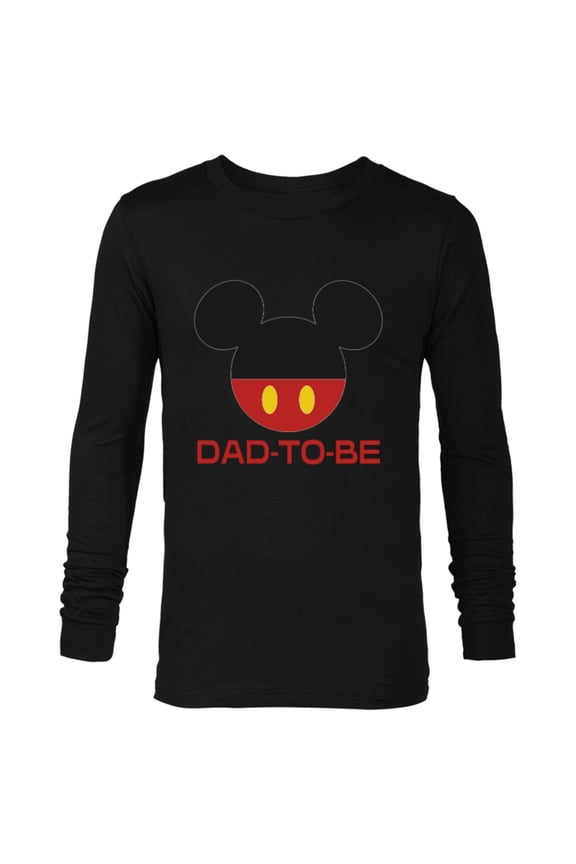 Mickey Mouse Icon Shorts Dad-to-Be Father’s Day - Long Sleeve T-Shirt for Men - Customized-Black