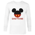 thumbnail image 1 of Disney Mickey Mouse Icon Shorts Dad-to-Be Father’s Day - Long Sleeve T-Shirt for Men - Customized-White, 1 of 5