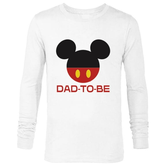 Disney Mickey Mouse Icon Shorts Dad-to-Be Father’s Day - Long Sleeve T-Shirt for Men - Customized-White
