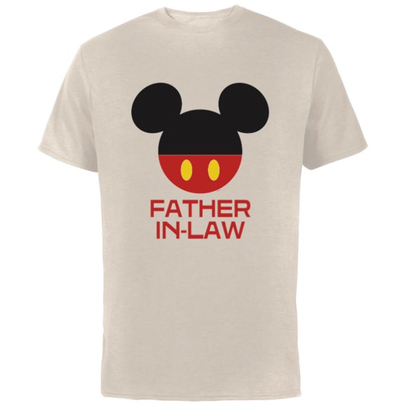 Disney Mickey Mouse Icon Shorts Father-in-Law Father’s Day - Short Sleeve Cotton T-Shirt for Adults - Customized-Natural