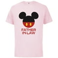 thumbnail image 1 of Disney Mickey Mouse Icon Shorts Father-in-Law Father’s Day - Short Sleeve Cotton T-Shirt for Adults - Customized-Soft Pink, 1 of 5