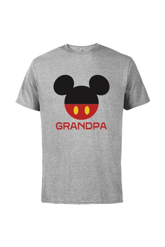 Mickey Mouse Icon Shorts Grandpa Father’s Day - Short Sleeve Cotton T-Shirt for Adults - Customized-Athletic Heather