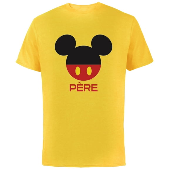 Disney Mickey Mouse Icon Shorts Père La Fête des Pères - Short Sleeve Cotton T-Shirt for Adults - Customized-Yellow