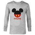 thumbnail image 1 of Disney Mickey Mouse Icon Shorts Padre Birthday Día del Padre - Long Sleeve T-Shirt for Men - Customized-Athletic Heather, 1 of 5