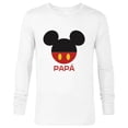 thumbnail image 1 of Disney Mickey Mouse Icon Shorts Papá Birthday Día del Padre - Long Sleeve T-Shirt for Men - Customized-White, 1 of 5