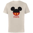thumbnail image 1 of Disney Mickey Mouse Icon Shorts Papá Birthday Día del Padre - Short Sleeve Cotton T-Shirt for Adults - Customized-Natural, 1 of 5