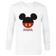 thumbnail image 1 of Disney Mickey Mouse Icon Shorts Papa Birthday Father’s Day - Long Sleeve T-Shirt for Men - Customized-White, 1 of 5