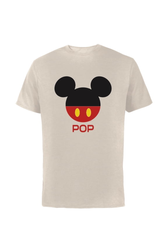 Mickey Mouse Icon Shorts Pop Birthday Father’s Day - Short Sleeve Cotton T-Shirt for Adults - Customized-Natural