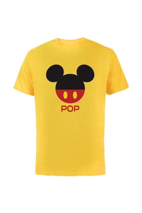 Mickey Mouse Icon Shorts Pop Birthday Father’s Day - Short Sleeve Cotton T-Shirt for Adults - Customized-Yellow