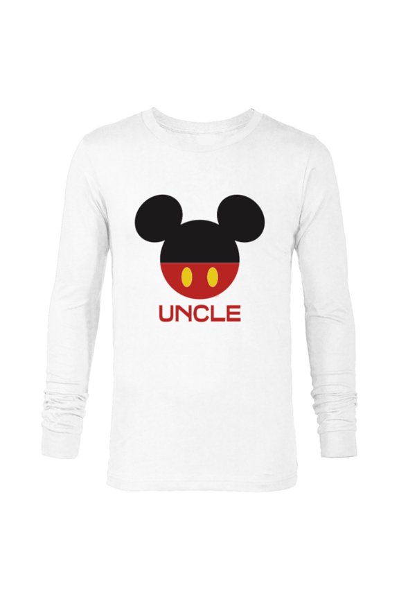 Mickey Mouse Icon Shorts Uncle Birthday Father’s Day - Long Sleeve T-Shirt for Men - Customized-White