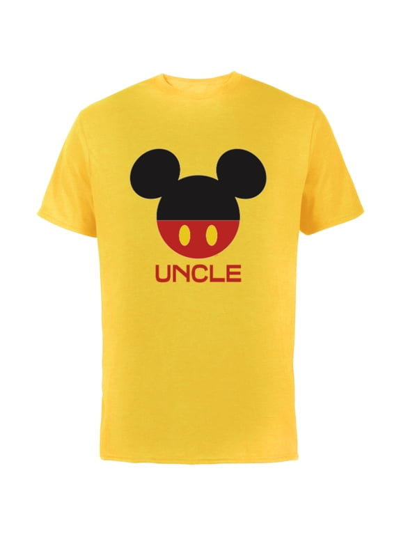 Mickey Mouse Icon Shorts Uncle Birthday Father’s Day - Short Sleeve Cotton T-Shirt for Adults - Customized-Yellow
