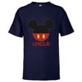 thumbnail image 1 of Disney Mickey Mouse Icon Shorts Uncle Birthday Father’s Day - Short Sleeve T-Shirt for Kids - Customized-Navy, 1 of 5