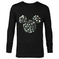 thumbnail image 1 of Disney Mickey Mouse Icon Spring Flowers - Long Sleeve T-Shirt for Men - Customized-Black, 1 of 5