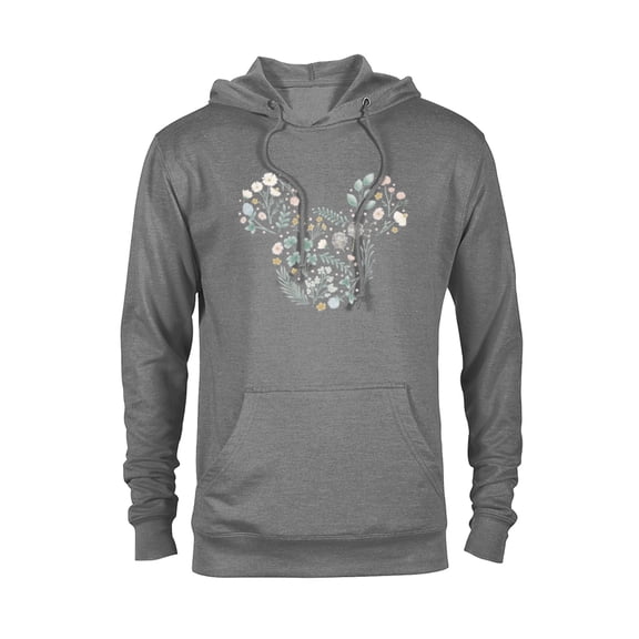 Disney Mickey Mouse Icon Spring Flowers - Pullover Hoodie for Adults - Customized-Graphite Heather