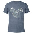 thumbnail image 1 of Disney Mickey Mouse Icon Spring Flowers - Short Sleeve Blended T-Shirt for Adults - Customized-Navy Heather, 1 of 5