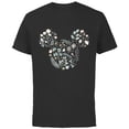 thumbnail image 1 of Disney Mickey Mouse Icon Spring Flowers - Short Sleeve Cotton T-Shirt for Adults - Customized-Black, 1 of 5