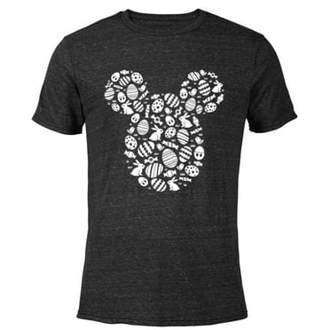 Disney Mickey Mouse Icon White Bunnies Easter - Short Sleeve Blended T-Shirt for Adults - Customized-Black