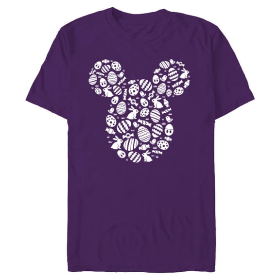 Disney Mickey Mouse Icon White Bunnies Easter - Short Sleeve Blended T-Shirt for Adults - Customized-Purple