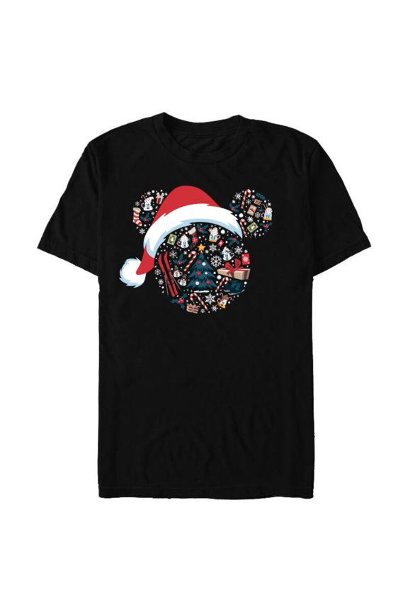 Mickey Mouse Icon Winter Lodge Standard - Short Sleeve Blended T-Shirt for Adults – Customized-Black