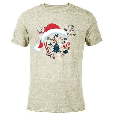 Disney Mickey Mouse Icon Winter Lodge Standard - Short Sleeve Blended T-Shirt for Adults – Customized-Yellow