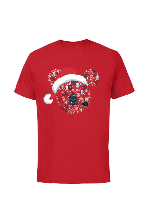 Mickey Mouse Icon Winter Lodge Standard - Short Sleeve Cotton T-Shirt for Adults - Customized-Red