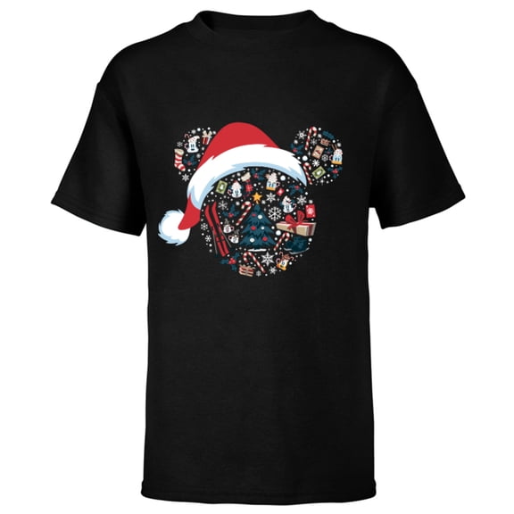 Disney Mickey Mouse Icon Winter Lodge Standard - Short Sleeve T-Shirt for Kids – Customized-Black