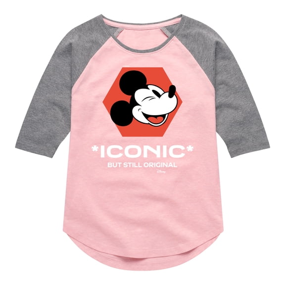 Disney - Mickey Mouse - Iconic But Still Original - Toddler & Youth Girls Raglan Graphic T-Shirt