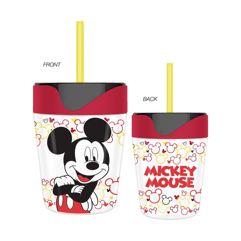 Disney Mickey Mouse Icons Spill Proof Travel Mug Tumbler with Straw, 17.5  oz 