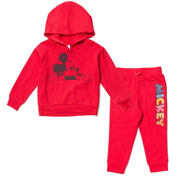 Disney Mickey Mouse Infant Baby Boys Fleece Pullover Hoodie and Pants Outfit Set Infant to Toddler