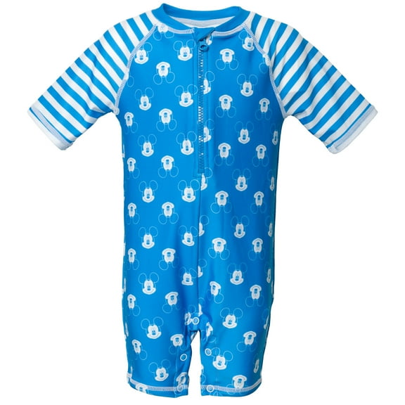 Disney Mickey Mouse Infant Baby Boys One Piece Bathing Suit Blue 6-9 Months
