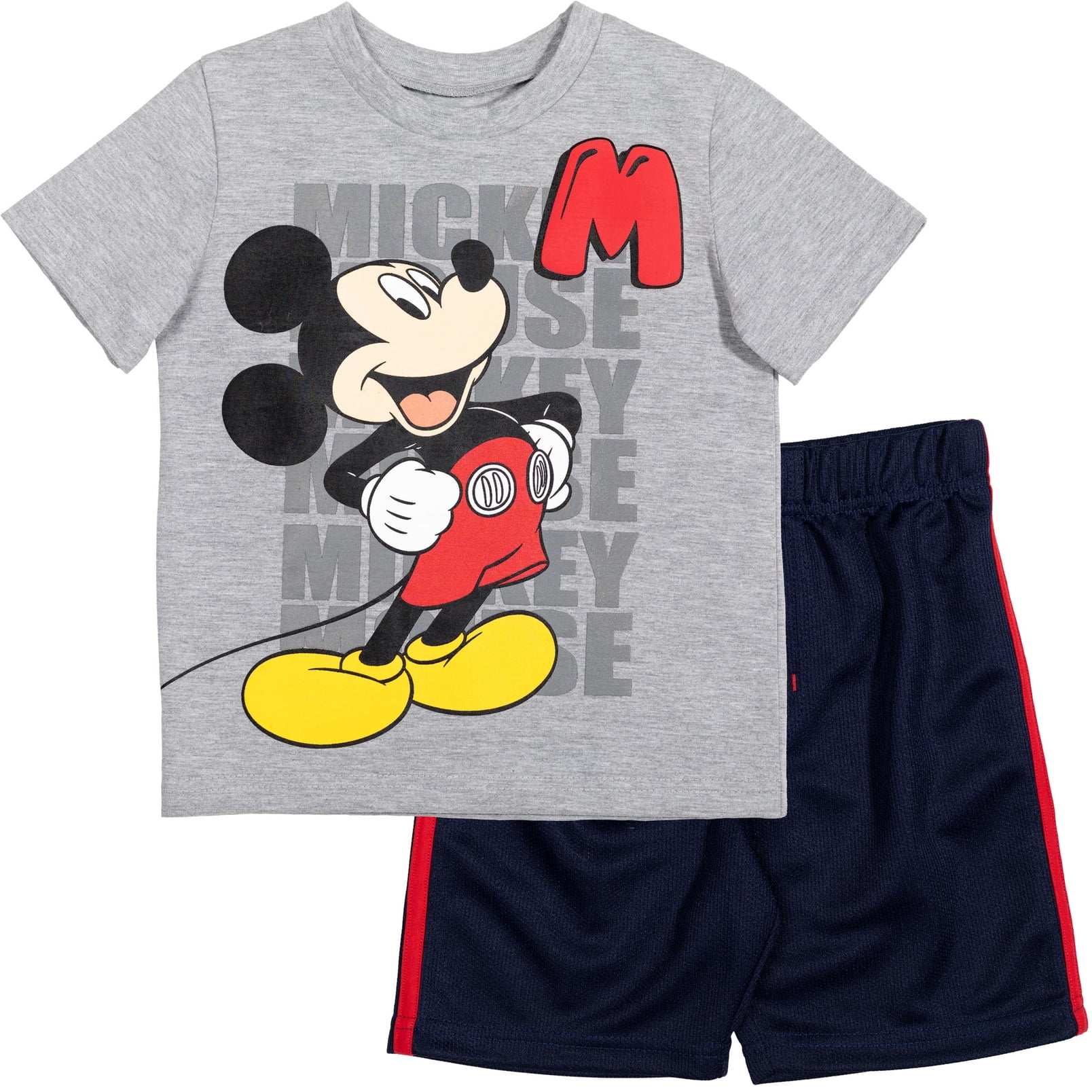 Babyhug Disney  Half Sleeves T-Shirt & Shorts Set with Mickey Mouse & Family Graphics - White & Red main image 1