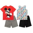 thumbnail image 1 of Disney Mickey Mouse Infant Baby Boys T-Shirt Tank Top and Mesh Shorts 4 Piece Outfit Set Infant to Little Kid, 1 of 5