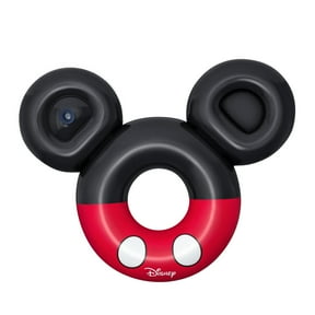 Disney Mickey Mouse Inflatable Swim Tube with Cup Holder & Storage Space, Extra Large 44’’ Dia., 6’W X 56’’ H, 220lbs Weight Capacity, Age 12+