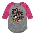 thumbnail image 1 of Disney - Mickey Mouse - It's All Going To Be Ok - Toddler & Youth Girls Raglan Graphic T-Shirt, 1 of 5