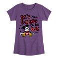 thumbnail image 1 of Disney - Mickey Mouse - It's All Going To Be Ok - Toddler & Youth Girls Short Sleeve Graphic T-Shirt, 1 of 5