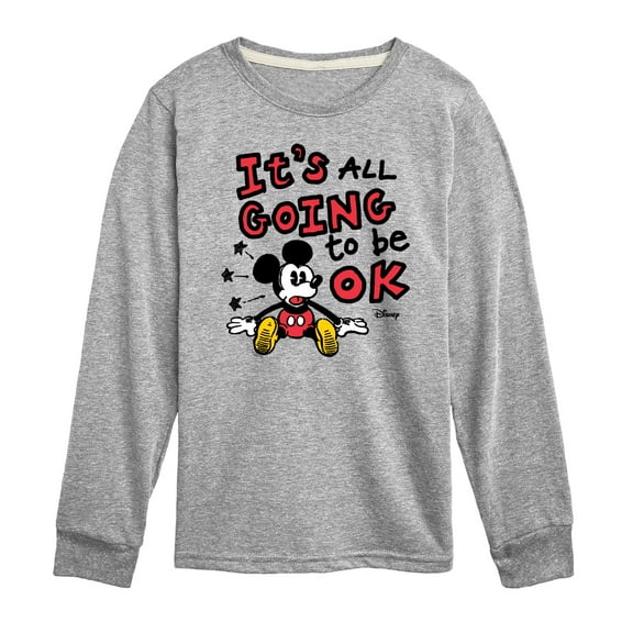 Disney - Mickey Mouse - It's All Going To Be Ok - Youth Long Sleeve Graphic T-Shirt