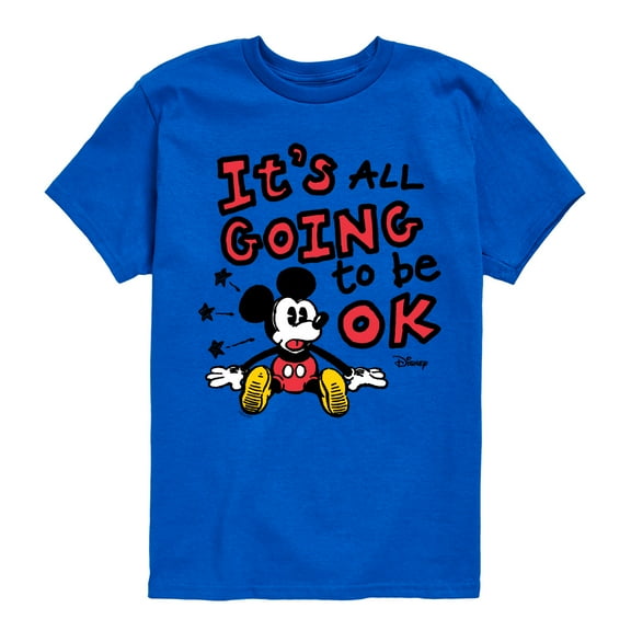 Disney - Mickey Mouse - It's All Going To Be Ok - Youth Short Sleeve Graphic T-Shirt