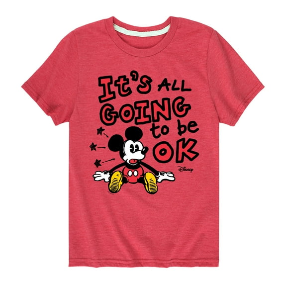 Disney - Mickey Mouse - It's All Going To Be Ok - Youth Short Sleeve Graphic T-Shirt