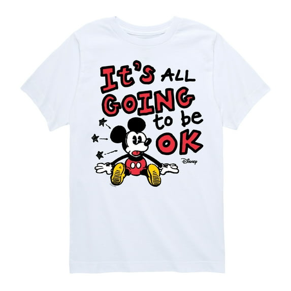 Disney - Mickey Mouse - It's All Going To Be Ok - Youth Short Sleeve Graphic T-Shirt