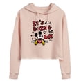 thumbnail image 1 of Disney - Mickey Mouse - It's All Going to be OK - Juniors Cropped Pullover Hoodie, 1 of 5