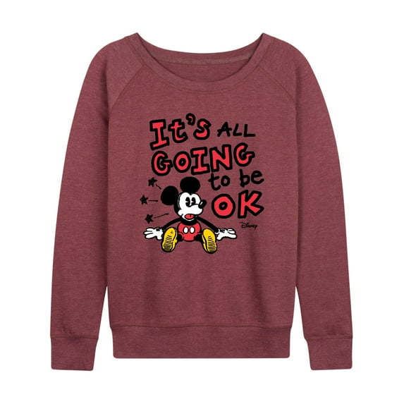 Disney - Mickey Mouse - It's All Going to be OK - Women's Lightweight French Terry Long Sleeve Shirt
