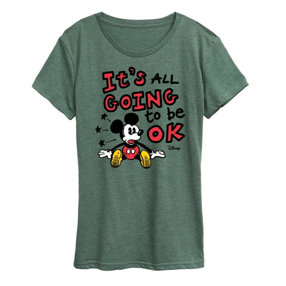Disney - Mickey Mouse - It's All Going to be OK - Women's Short Sleeve Graphic T-Shirt