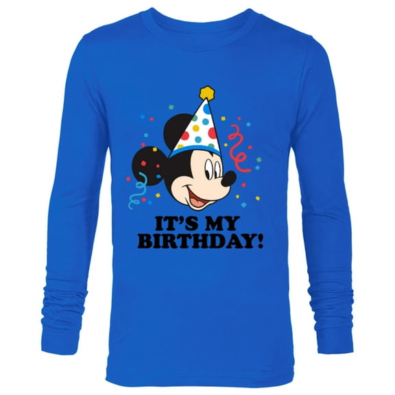Disney Mickey Mouse It's My Birthday! - Long Sleeve T-Shirt for Men - Customized-Royal