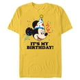 thumbnail image 1 of Disney Mickey Mouse It's My Birthday! - Short Sleeve Blended T-Shirt for Adults - Customized-Yellow, 1 of 5