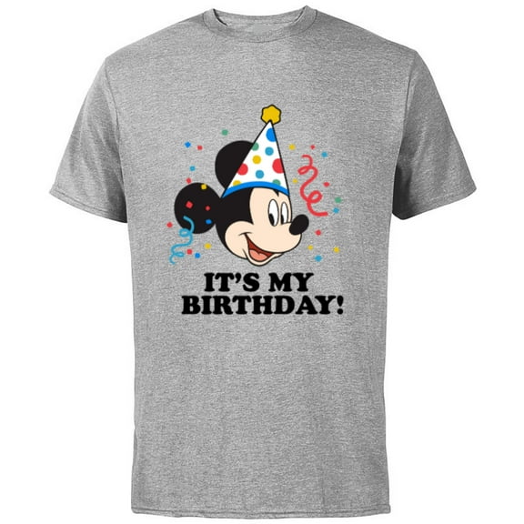 Disney Mickey Mouse It's My Birthday! - Short Sleeve Cotton T-Shirt for Adults - Customized-Athletic Heather
