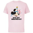 thumbnail image 1 of Disney Mickey Mouse It's My Birthday! - Short Sleeve Cotton T-Shirt for Adults - Customized-Soft Pink, 1 of 5