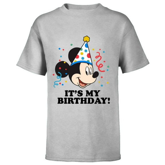 Disney Mickey Mouse It's My Birthday! - Short Sleeve T-Shirt for Kids - Customized-Athletic Heather