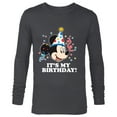 thumbnail image 1 of Disney Mickey Mouse Its My Birthday - Long Sleeve T-Shirt for Men -Customized-Charcoal Heather, 1 of 5