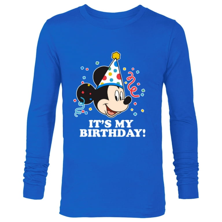 Disney Mickey Mouse Its My Birthday Long Sleeve T-Shirt for Men