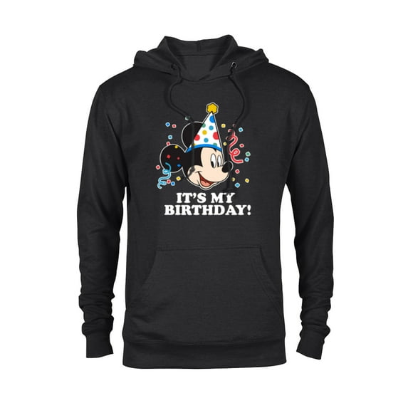 Disney Mickey Mouse Its My Birthday - Pullover Hoodie for Adults -Customized-Black